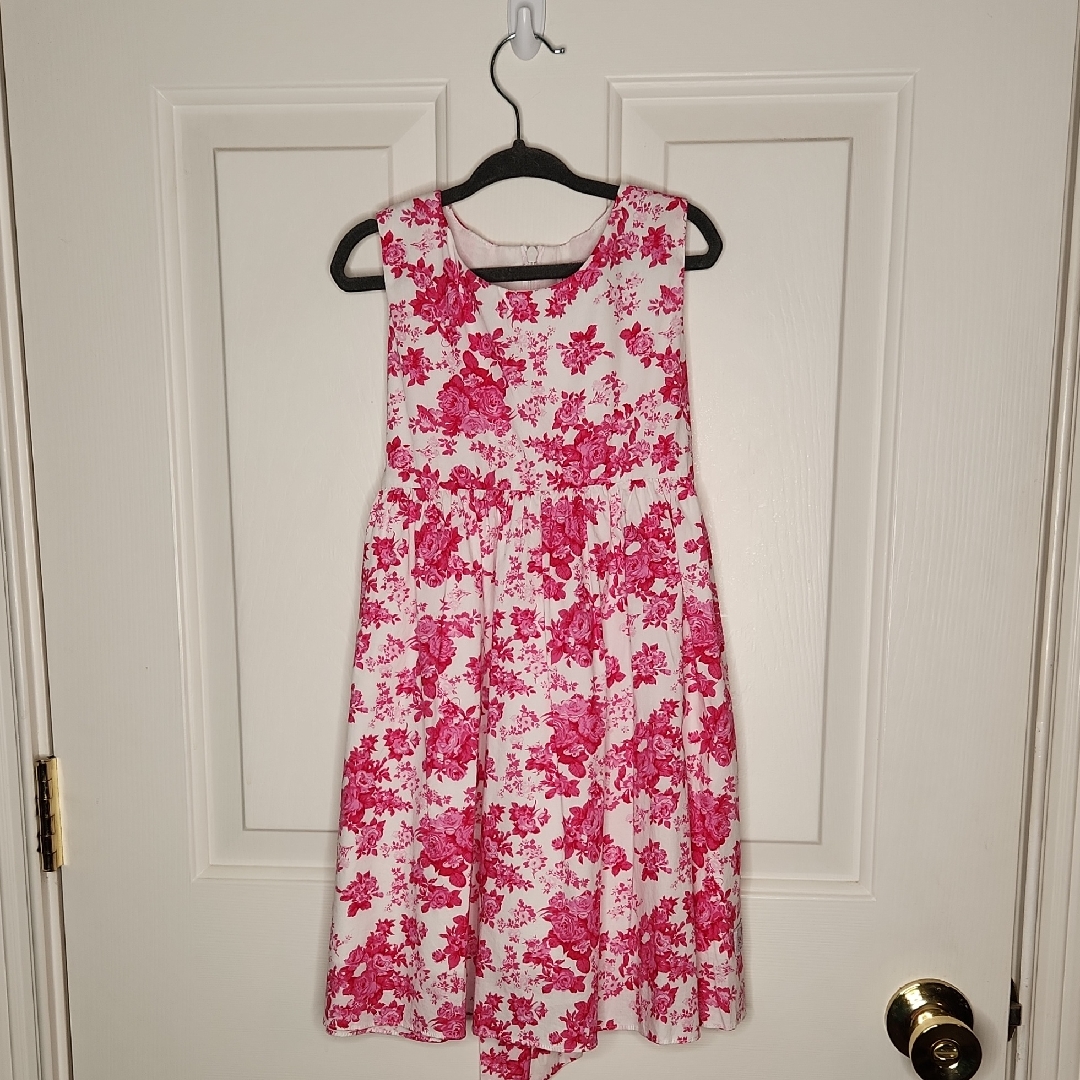 Ruffle Girl Pink White Floral Dress Size 6